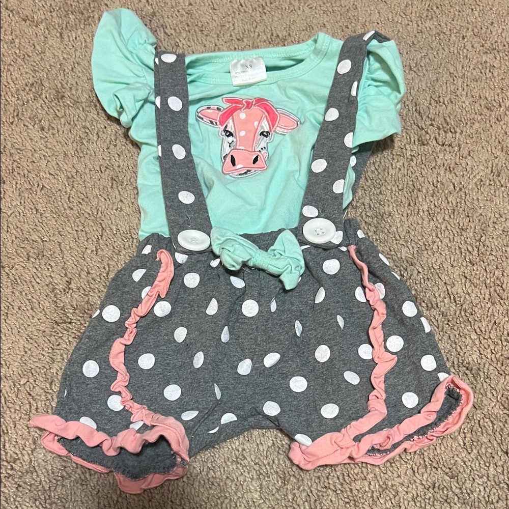 Polka Dot Kids Bottoms with Suspenders